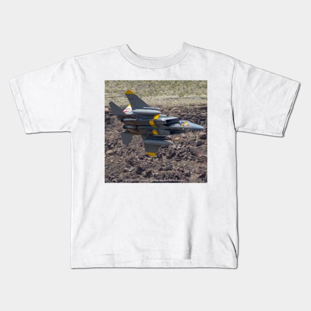 F-15C Eagle in anniversary paint scheme Kids T-Shirt by acefox1